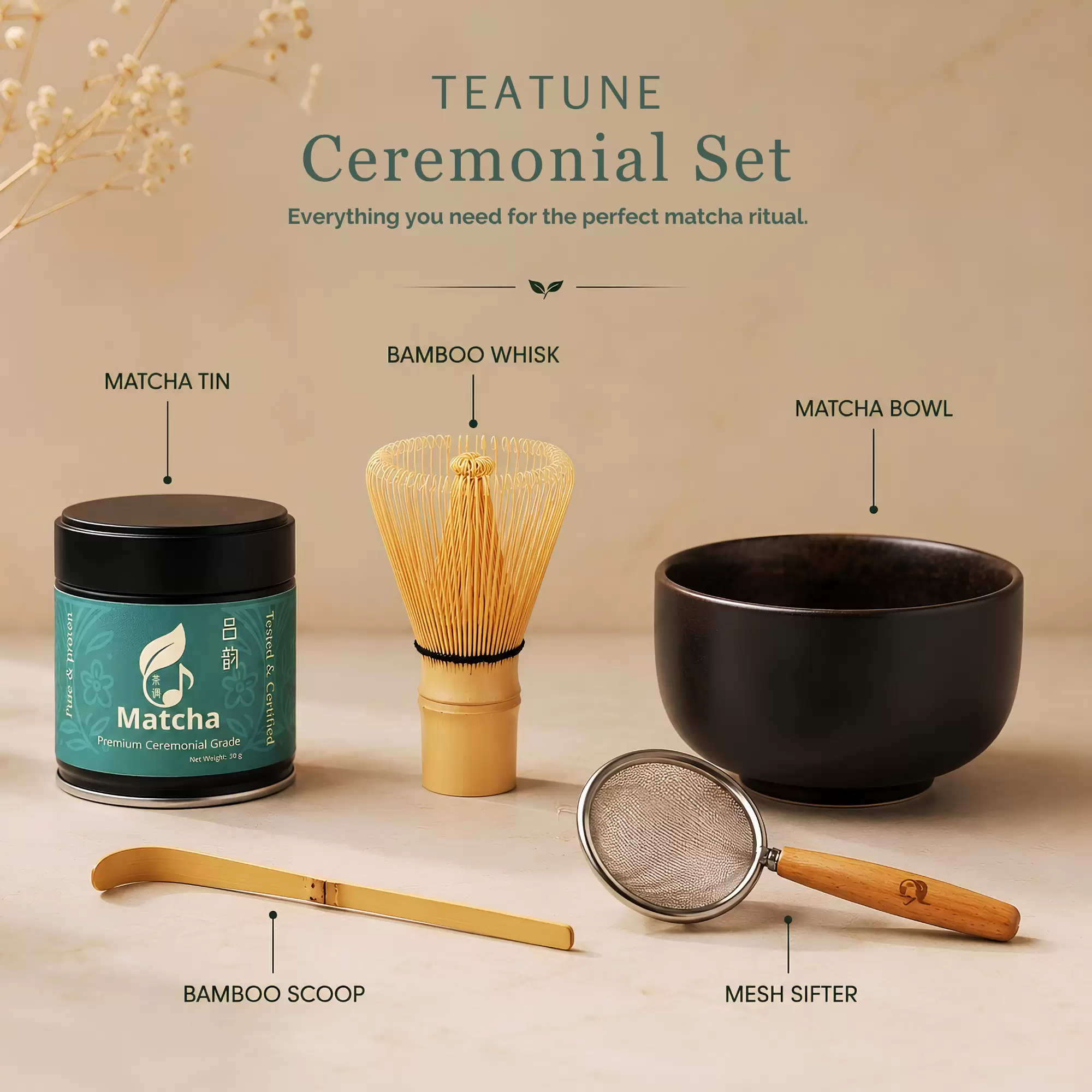TeaTune Lvyun ceremonial matcha 30g ceremonial set details